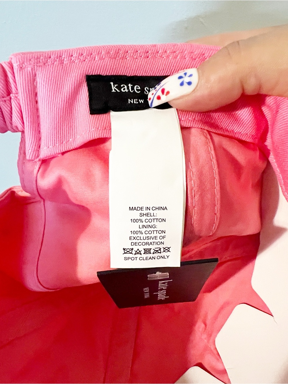 kate spade Strawberry Shake Pink Cotton Logo Baseball Cap - Picture 7 of 9
